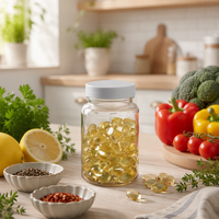 Bouteille de complément alimentaire en PET avec logo personnalisé, 175 ml, 180 ml, 200 ml, noire opaque, transparente, en plastique, avec bouchon à vis pour capsules de vitamines