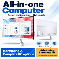 PC Gaming AIO Monoblock Berkualitas Tinggi 21.5'' 23.8'' I3 I5 I7 untuk Kantor dan Gaming, Komputer Barebone Desktop All in One