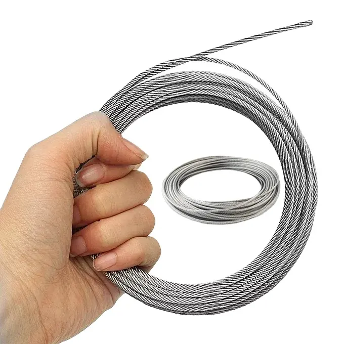 1mm,1.5mm ,2mm, 3mm,4mm,5mm,6mm,8mm Wire Rope Cable Breaking Loads Traction Rope