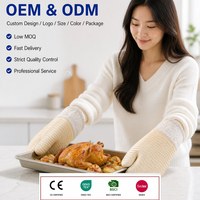 Sarung Tangan Oven Dapur Anti Air Nyaman Anti Panas Mudah Dibersihkan Sarung Tangan Oven Silikon Katun