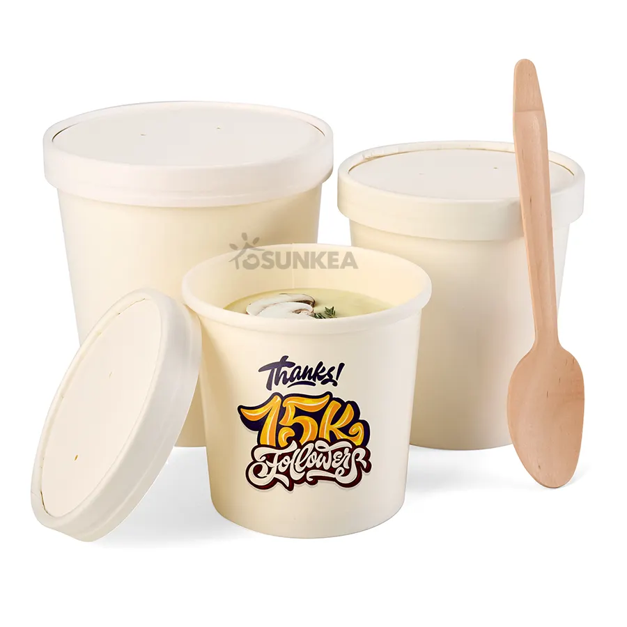 Disposable Paper soup cup / paper container for hot and sour soup