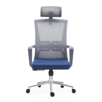 Chaise de bureau ergonomique au design moderne, certifiée BIFMA, avec vérin à gaz, réglage de la hauteur sur 3 niveaux, pivotante, en maille