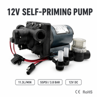 Pompe à diaphragme électrique Singflo 12V HY-304551T 3GPM 55psi personnalisable pour l'industrie agroalimentaire