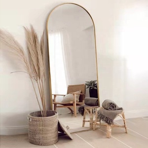 Classic Contemporary <strong>Silver</strong> Aluminum Alloy <strong>Frame</strong> Floor Standing Decorative Full Length <strong>Mirror</strong> for Dressing Handmade Large - Product Image 1