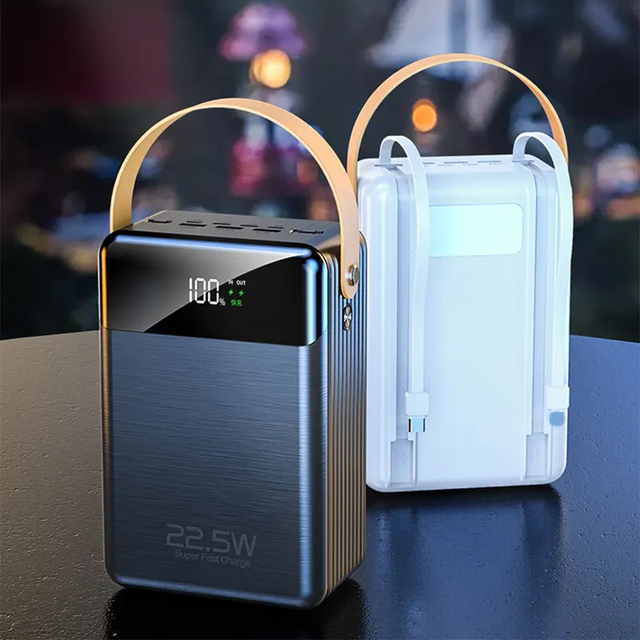 80000mah Portable Power Station High Capacity Fast Charging Power Bank PD 22.5W LED Lamp 65W Output Power for Laptop With Cable