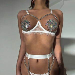 Re Mcgreen Star reggiseno aperto Lingerie Sexy corpo da donna nuovo in pigiama da donna con catena abito in <span class=keywords><strong>pizzo</strong></span> trasparente <span class=keywords><strong>intimo</strong></span> - Product Image 5