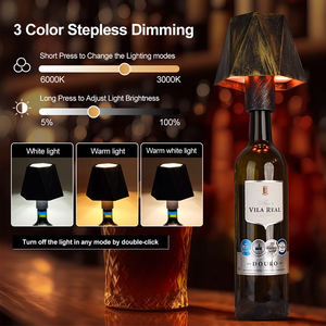 Bouteille de vin lampe tête lampe de Table amovible Portable charge interrupteur tactile veilleuse décoration pour Bar café atmosphère - Product Image 5