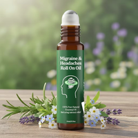 Huile Essentielle Naturelle Anti-Maux de Tête en Roll-On Marque Blanche - Aromathérapie Portable pour le Stress et la Tension