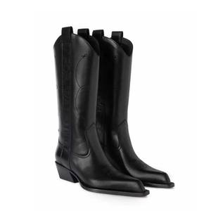 Bottes Western pour femmes Bottes de cowboy Longues Nouvelles bottes d'équitation Western à talon épais <span class=keywords><strong>en</strong></span> <span class=keywords><strong>cuir</strong></span> brodé - Product Image 6