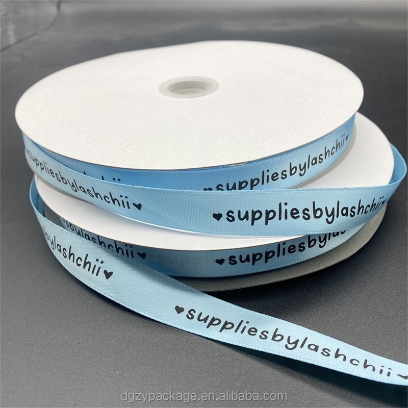 Printing with Logo Printed Gift Ribbon Wholesale Custom Personalized 100% Cotton Ribbon High Quality Screen Black RIBBONS