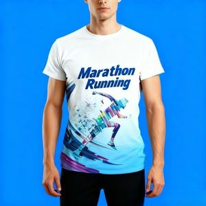Camiseta Deportiva de Poliéster 100% Tejida, de Secado Rápido, con Sublimación Personalizada para Hombre, Maratón 2026 - Product Image 2