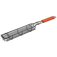 Outil multifonctionnel de barbecue en acier inoxydable pour rôtissoire extérieure, avec pince à grille et manche en bois, pour hot-dogs, maïs et grillades au charbon de bois