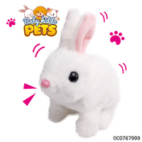 Jouets interactifs électriques de marche en peluche pour enfants lapin personnalisé en peluche