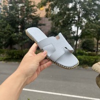 Sandales plates en cuir pour femmes, forme H, artisanat, été, multicolores, décontractées, pour la marche quotidienne en extérieur