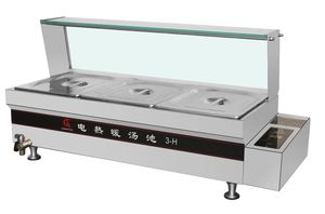 4 bains-marie électriques pour aliments chauds avec des protections anti-éternuements en verre et des ampoules - Product Image 6