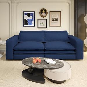 King Size Foldable Convertible Sleeper <b>Sofa</b> <b>Bed</b> 3 Seat Chaise Lounge with 2 Lumbar Pillows Velvet Upholstery for Living Room - Product Image 4