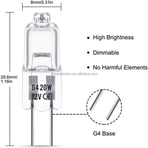 Bombilla Bi-Pin <span class=keywords><strong>G4</strong></span> T3 de 20 Vatios y 120lm, AC/DC <span class=keywords><strong>12V</strong></span>, para Luces Decorativas, Lámparas Bajo Muebles, Candelabros e Iluminación de Rieles - Product Image 1