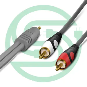 1.5M 3.5 มม. ถึง 2RCA สาย rca สเตอริโอสายสัญญาณเสียงคอมพิวเตอร์สาย AV