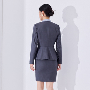 Hotel Uniforms Women Long Sleeve Navy Blue Suit Set For Front Desk Cashier Spring Autumn Professional Workwear - Product Image 4