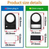 Accessoires XB2 droits à pression en noir de 22mm, couvercle Transparent, interrupteur d'indicateur de panneau, cadre de marquage d'étiquettes