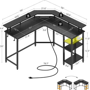Nuevo Escritorio de juegos eléctrico de fibra de carbono para dos <span class=keywords><strong>personas</strong></span>, <span class=keywords><strong>mesa</strong></span> de jugador de competición con iluminación RGB - Product Image 1