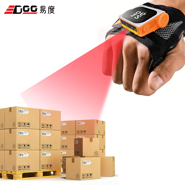 EDOO 2D 1D Wearable Glove Blue Tooth Barcode Scanner Finger Ring Wireless QR Code Hand Portable Mini Inventory for Warehouse