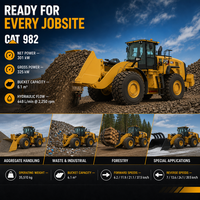 Chargeuse frontale fiable Cat 982 de 35,5 tonnes avec godet de 4,8-17,2 m³ – Vente directe usine pour usine sidérurgique
