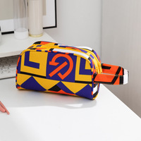 Bolsa de Viaje Oxford con Logotipo Colorido, Bolsa de Almacenamiento Impermeable de Gran Capacidad, Bolsa de Aseo para Mujer, Organizador de Maquillaje, Bolsa de Cosméticos