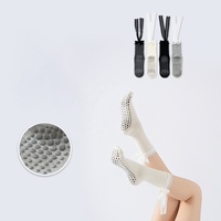 OEM Hochwertige Damen Yoga-Socken mit Schleifenbändern und Spitzenrüschen für Pilates, mit individuellem Logo