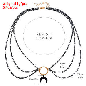 สร้อยคอโซ่ทรงกลมหลายชั้นสไตล์ฮิปฮอปทันสมัยและทันสมัยเครื่องประดับสำหรับการค้าต่างประเทศยุโรปและอเมริกา - Product Image 5