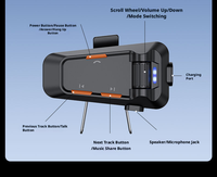 Casque de moto supra-auriculaire 6.0 avec réduction de bruit ENC, autonomie de 25h, nouvel interphone multi-personnes, étanche IPX5, double connexion