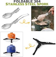 Ensemble de cuisine de camping KingGear en alliage d'aluminium léger avec pot en céramique, fourchette, cuillère et couteau pour 2-3 personnes
