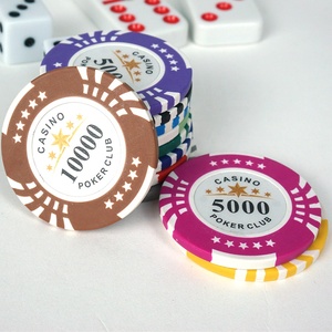 Fichas de póker de alta calidad, arcilla de cinco estrellas, 14g, 40mm, 11 colores con palos de valor en efectivo, logotipo personalizado para casino, club de póker, venta al por mayor de fábrica - Product Image 5