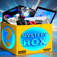Cadeau surprise avec écouteurs et haut-parleur, boîte cadeau mystère vintage, festival, boîte cadeau en plastique, appareils électroniques filaires aléatoires, emplacement pour carte SIM