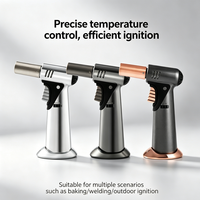 Pistolet à fumée pour cigares et cigarettes, vente en gros, personnalisé, torche à gaz butane à flamme bleue, grande flamme, briquet torche métallique pour barbecue