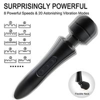 Masseur électrique multifonctionnel de deuxième génération avec charge AV, 20 modes de vibration, 8 vitesses, bruit de 60 dB
