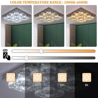 Plafonnier LED moderne en acier inoxydable chromé avec cristaux et télécommande, indice CRI 90 élevé, pour salon, maison, appartement