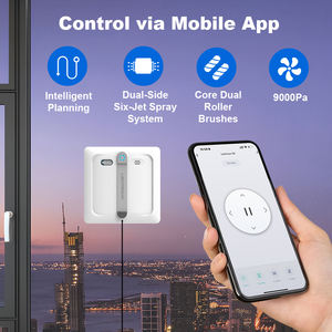 LIECTROUX S9 <span class=keywords><strong>Robot</strong></span> nettoyeur de vitres 6 directions Smart Spray-Aspiration 9000 Pa-Double rouleaux pour verre <span class=keywords><strong>sans</strong></span> cadre-Contrôle APP - Product Image 2