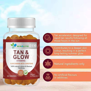 Gummies OEM Marque Blanche Tan & Glow avec Curcumine et Bêta-Carotène pour un Bronzage Naturel - Product Image 2