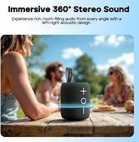 Tribit StormBox Mini+ pour enceinte 12W, son surround 360°, autonomie de 12h, IPX7, lumières RGB, égaliseur, TWS, portable