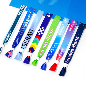 Promotional Adjustable Printing Trademark Logo Reuse Wristband Woven Disposable Custom Woven Wristband