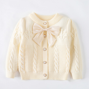 Tricot vente en gros, chandails décontractés tricotés à la main pour bébés filles et enfants - Product Image 4