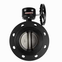 Katup Kupu-kupu Flens Ganda EPDM/PTFE Liner DI SS304 Body PN10 Standar DIN ANSI DN200 DN300 OEM Manual Untuk Industri Air