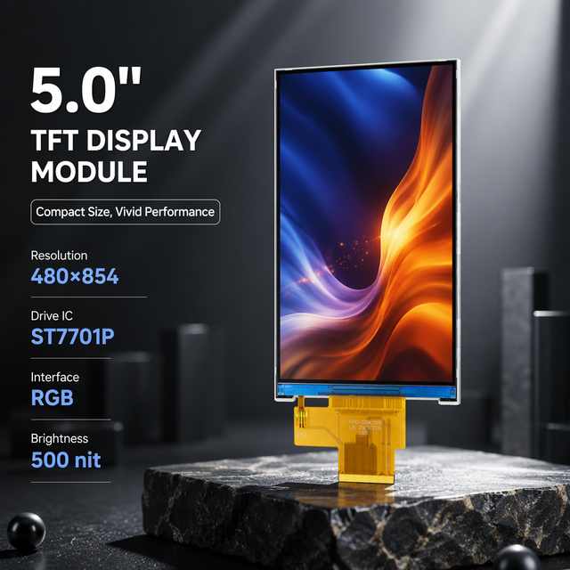 5 Inch Tft Lcd Display Screen 480x854 Resolution RGB Interface 40 Pins Display Panel 500 Nit High Luminance Lcd Module
