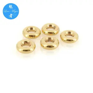 Wholesale Gold Plated Stainless Steel Loose Ring Beads Necklace Jewelry Findings