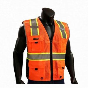 Veste de chantier haute visibilité la plus populaire avec bandes réfléchissantes, gilet de sécurité haute visibilité, catégorie de produits : signalisation - Product Image 3