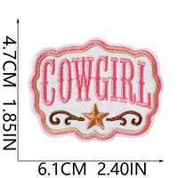 Patch brodé thermocollant en polyester style western rétro, motifs Cowgirl, Howdy, Cactus, pour vestes et bottes de cowboy