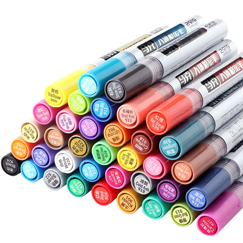 Baokoke-stylo marqueurs chirurgicales multicolores pour la peau, 36 couleurs, chirurgie des pigments, cosmétique, lavable, stylo marqueur médical