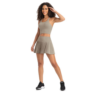 ゴルフトテニススポーツヨガウェアスポーツブラプリーツミニスカートツーピーススーツセット女性屋外テニス服カスタムロゴ - Product Image 2