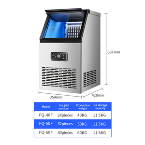 <b>Ice</b> Cube Maker Automatic Stainless Steel 60kg <b>Home</b> Commercial Block <b>Ice</b> Making <b>Machine</b> for Business Food Truck Coffee Shop - Product Image 4